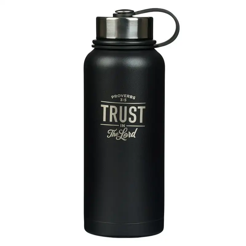 

Engraved Stainless Steel Double Wall Vacuum Insulated Water Bottle Trust in the Lord - Proverbs 3 5 Bible Verse for Men and Wom