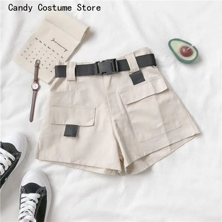 Women Streetwear Cargo Shorts Cool Fashion Summer Casual High Waist Clothes Korean Style Loose Cozy Ulzzang Students Daily Mujer