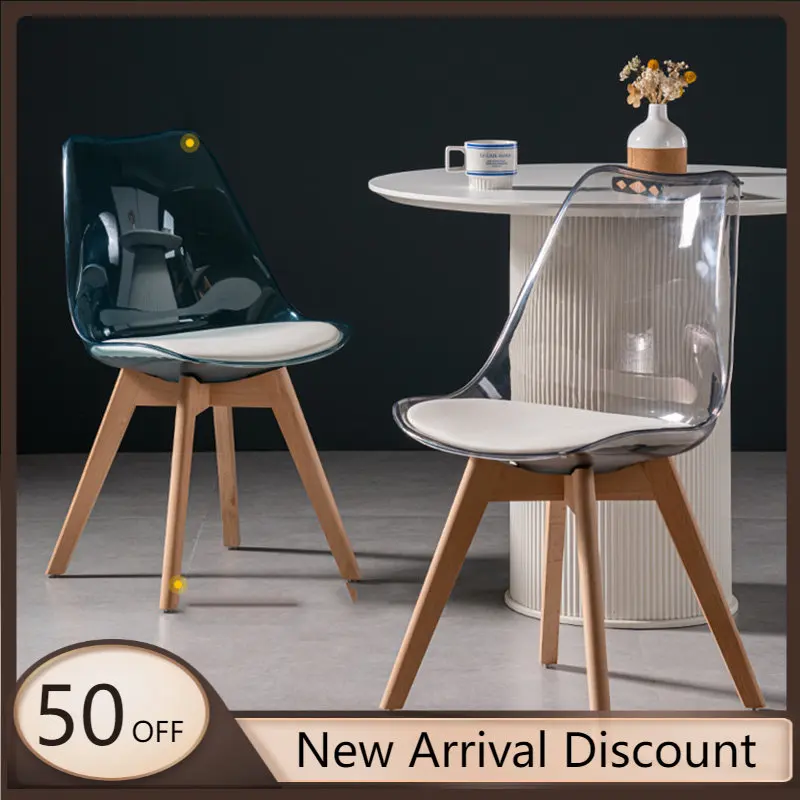 

Дизайнерские пластиковые прозрачные обеденные стулья, спинка, ресепшн, минималистичные обеденные стулья, кухонная мебель