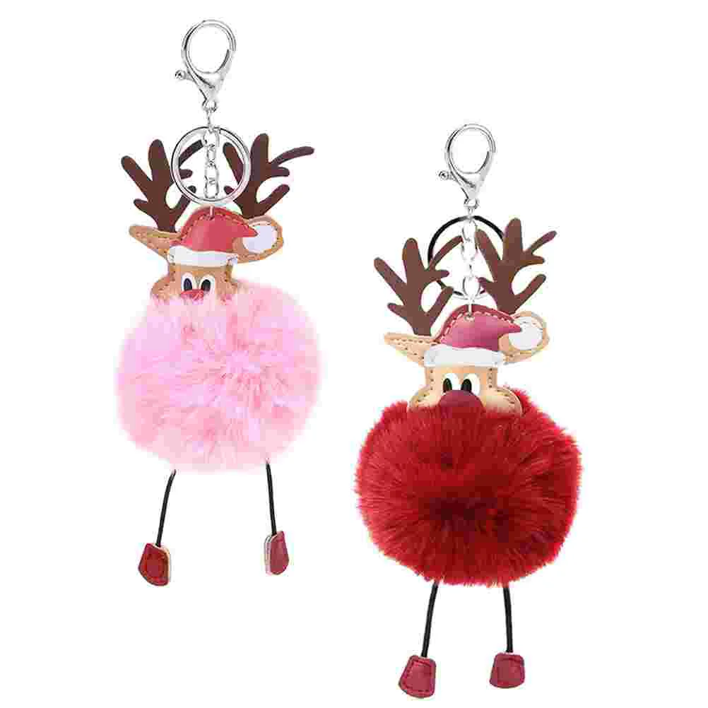 

Christmas Keychain Key Keyring Keychains Pendant Ring Party Decorative Handbag Plush Backpack Gift Pendants Holiday Goodie Pom