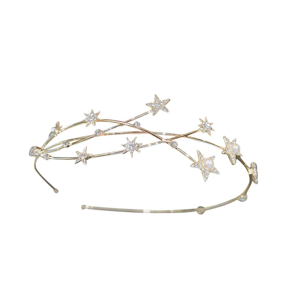 

Headband Hair Accessories Alloy Adorn Decor Star Rhinestone Headpiece Beaded Lovely Headdress Hairband