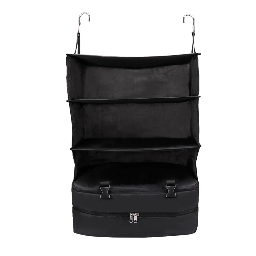 

Portable Travel Storage Bag Hook Hanging Organizer Wardrobe Clothes Storage Rack Holder Travel Suitcase Shoes Shelves H&JOY
