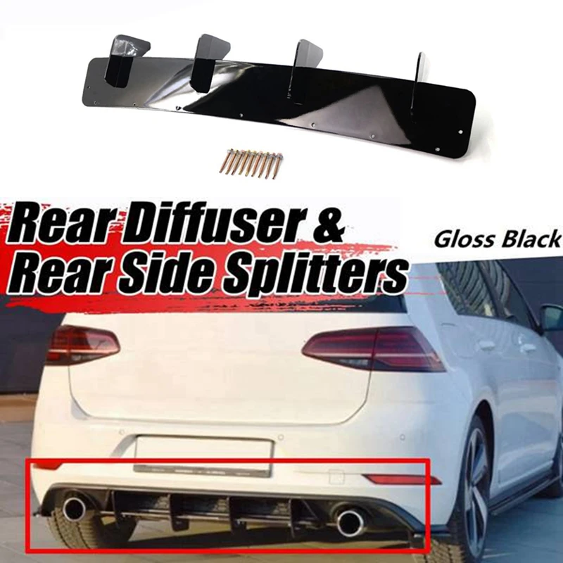 

Rear Bumper Lip Diffuser Valance Spoiler Side Splitter For VW Golf 7 MK7 GTI 2014-2017