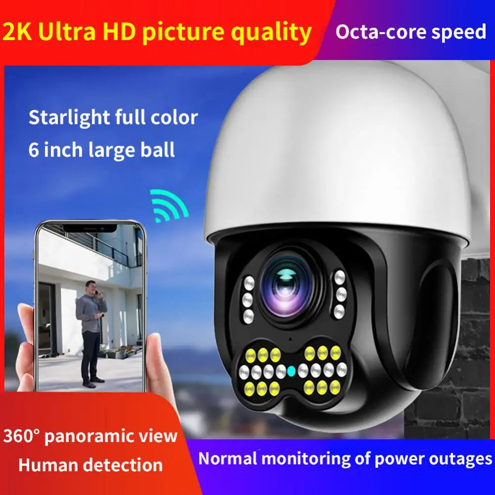 

1080P PTZ Wifi IP Camera Outdoor Waterproof AI Human Detect Wireless Camera P2P Remote 2-way Audio 3MP Security CCTV Camera