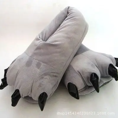 Plush Animal Paw Home Slippers Cartoon Claw Boys Shoes Pajamas Onesies Winter Kids Girls Indoor Shoes Slipper
