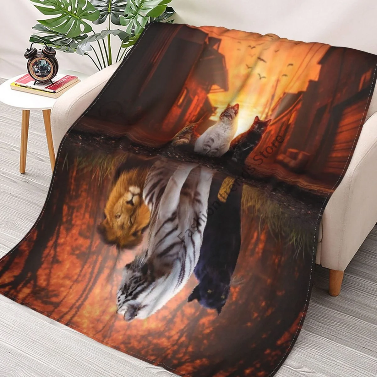 

Tiger blanket Flannelette blanket super soft flannel blanket Bedroom sofa Charba blanket