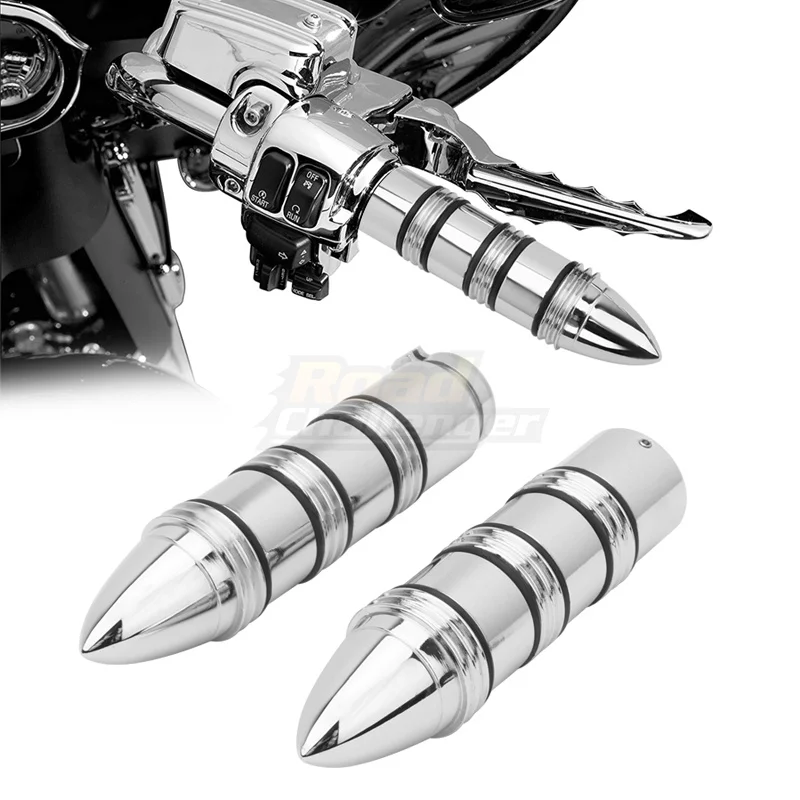 

1" 25mm Billet Rubber Flame Spike Hand Grips For Harley Honda Kawasaki Suzuki Yamaha Bikes Cruiser Chopper Custom