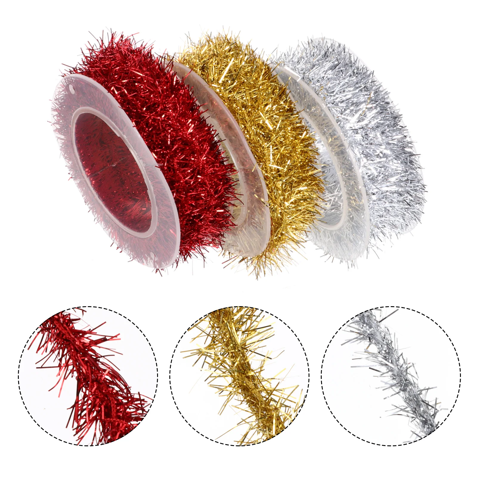 

Рождественская гирлянда из мишуры, лента из металлической фольги, блестящая тонкая елка, плотные украшения для вечеринки, декоративные гир...