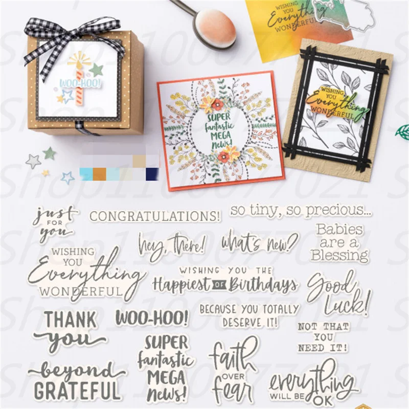 

Words Clear Stamps And Metal Cutting Dies For DIY Decoration Handcrafted Photo Album Scrapbooking Templates New Arrivals 2022