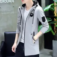 Windbreaker Men's Clothing Mid-Length New Spring Autumn Coat Handsome Student Casual