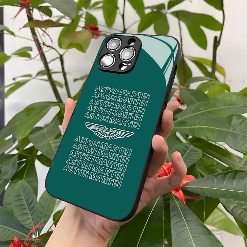 Фото Чехол для телефона Aston Martin F1 для Iphone 16, 15, 14, 12, 11, 13 Pro Max Mini 8 X Xr Xs Puls, черный стеклянный чехол №1