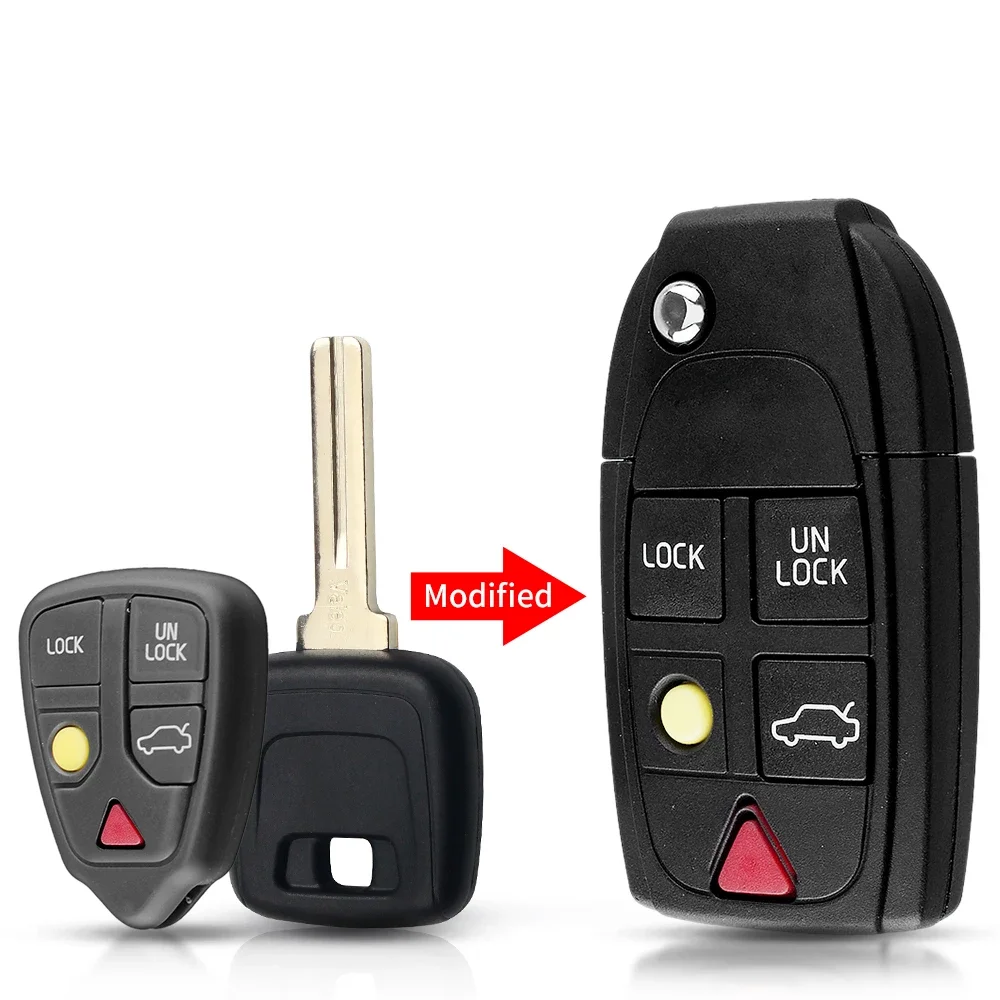 Запасной брелок KEYYOU для Volvo XC70 XC90 V50 V70 S60 S80 C30, брелок для автомобиля, модифицированные кнопки 2/3/4/5, автомобильный брелок