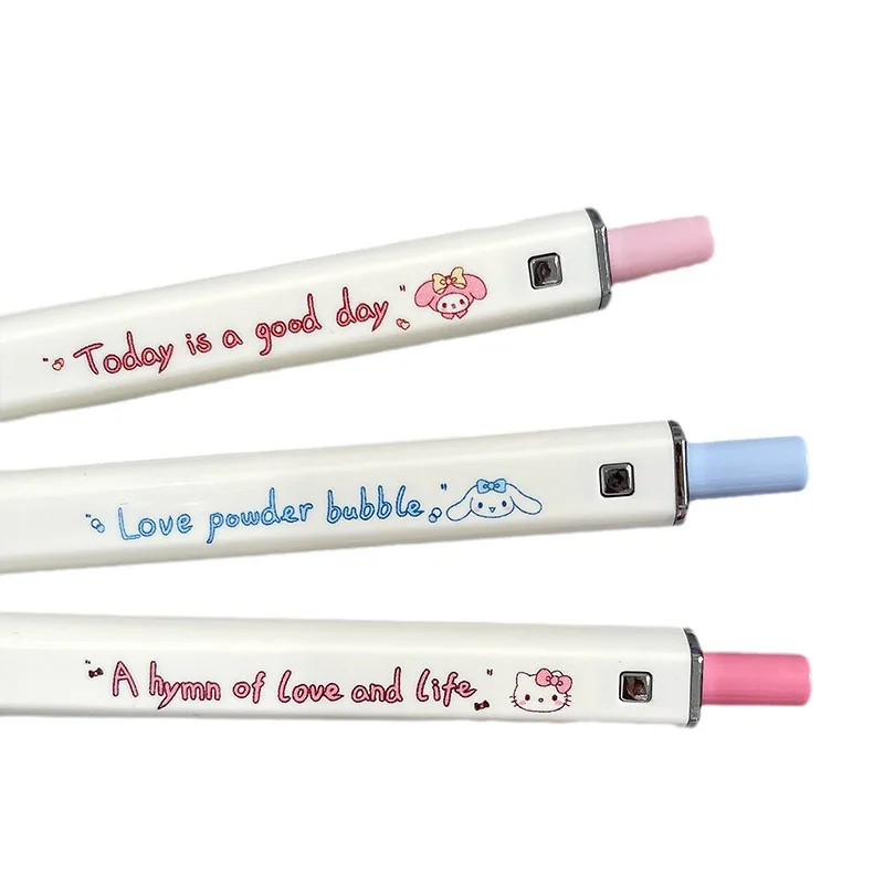 

Sanrio Kawaii Plastic Ins Hello Kitty Kuromi My Melody Cinnamoroll 0.5mm Tip To Press The Neutral Pen Square Replaceable Refill