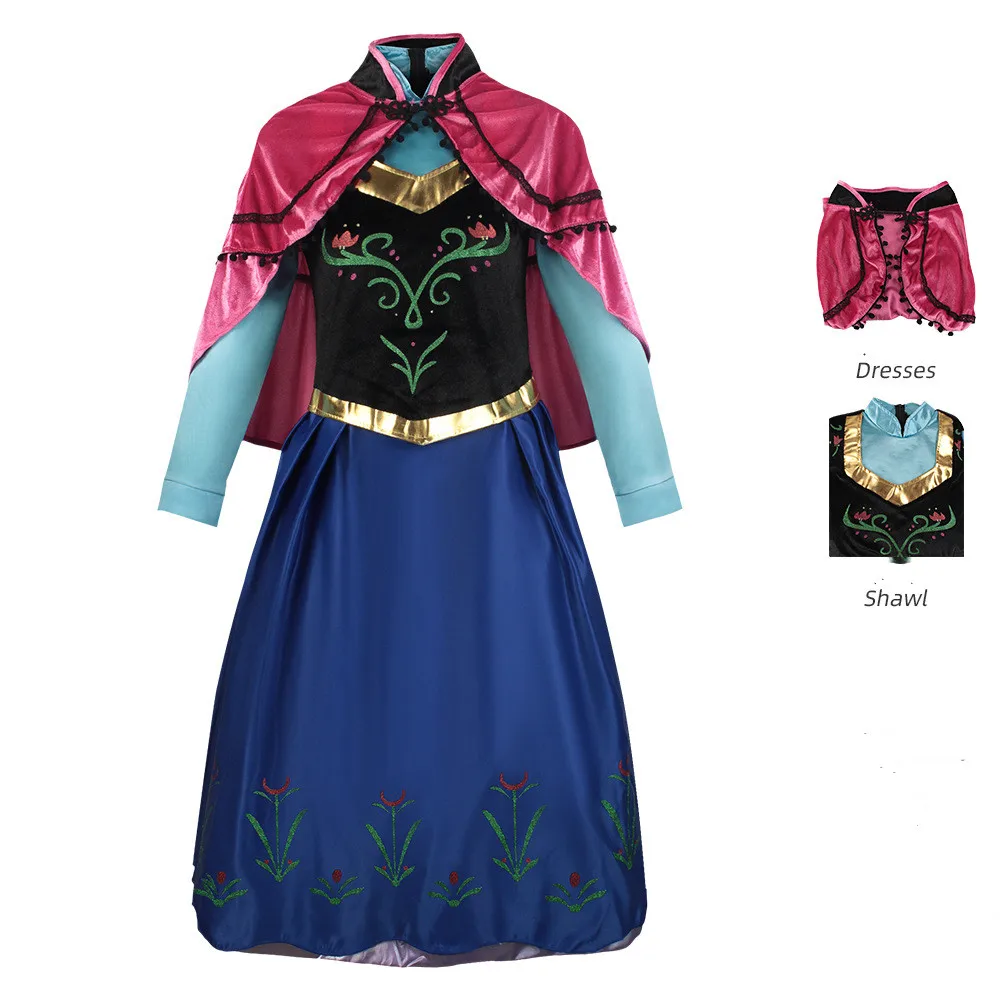 

Movie Princess Anna Dress Cosplay Costume For Girls Women Dresses Outfit Suit Halloween Carnival Costume
