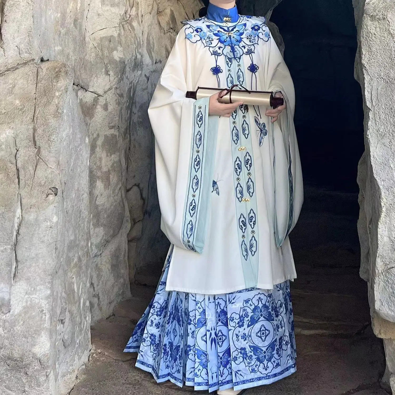 2024 китайская династия Мин ханьфу облако плечи стоячий воротник пальто с большим