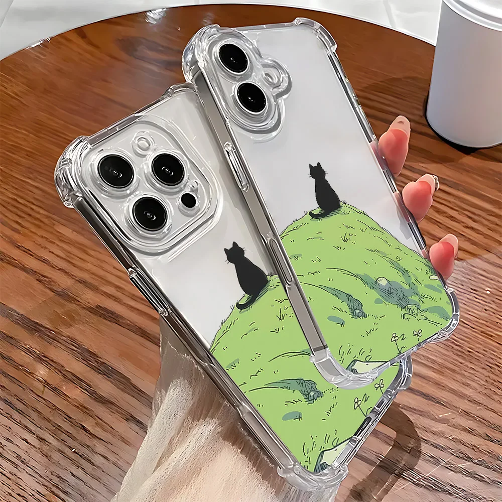 Фото Для iPhone 17 16 15 14 13 12 11 Pro Xs Max Air 16e 7 8 6 6s Plus XR SE 2020 2022 Чехол Green Hill Силиконовый противоударный чехол №1