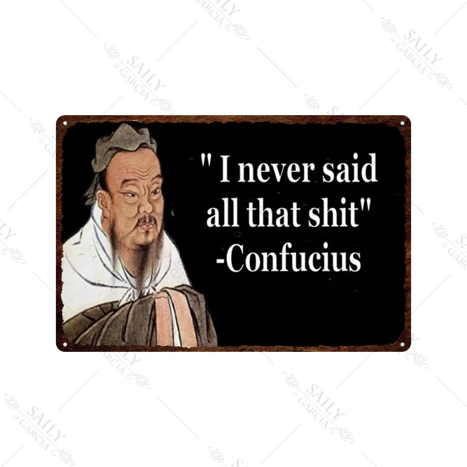 

Vintage Metal Tin Sign Confucius Humor Comedy Quotes Art Print Metal Posters College Educational Home Decor Metal Plates Plaques