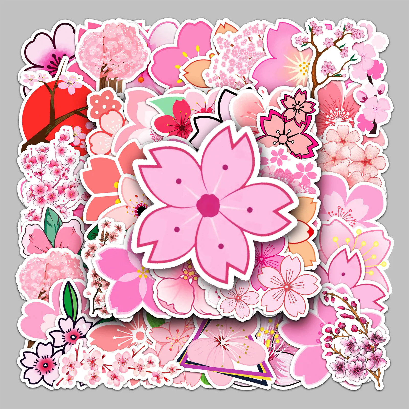 

50PCS Anime Stickers Sakura Plant Cartoon Waterproof Stickers for Luggage Laptop Scooter Car Refrigerator Bicycle Toy Kawai Cute