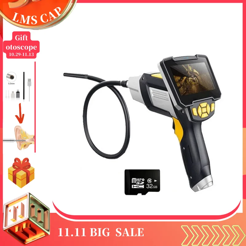Купить Портативный портативный цифровой промышленный эндоскоп 1080P HD бороскоп Инспекционная камера видеокамера с 4,3-дюймовым ЖК-экраном для труб