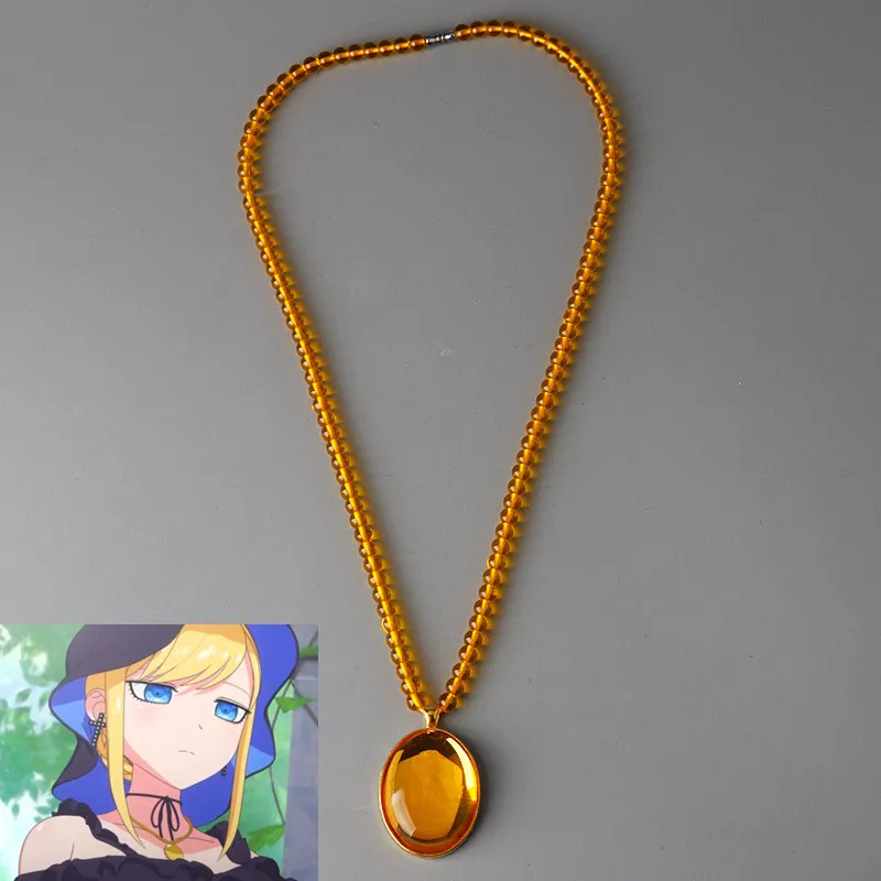 

Shinigami Bocchan to Kuro Maid anime necklace woman Alice same style necklace cosplay yellow beaded pendant jewelry accesorios