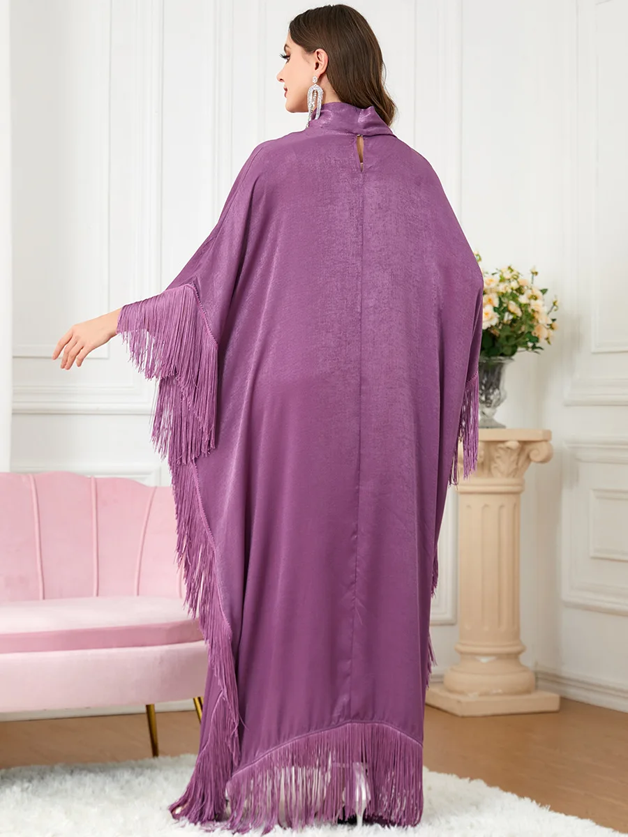 Women's Spring and Summer Muslim Ramadan Robe Turkish Indian Abaya Arab Islamic Women Moroccan Kraftan Surgical Bat Sleeve Dress