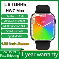 2022 hw7 max men smart watch music play women series 7 smartwatch 1 99 full screen 45mm nfc bluetooth call digital sports watch