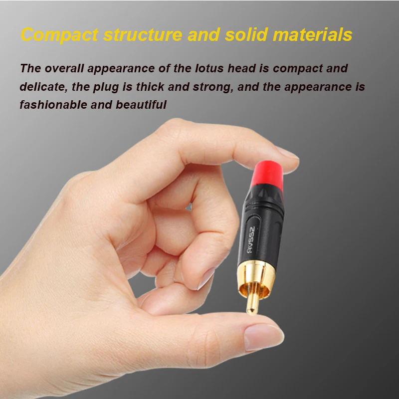 

SRCA Audio Jack Plug Connector Pure Copper Gold Plated RCA Lotus Plug DIY Speaker Monitor Headers Socket Hi-Fi Audio Cable Plug