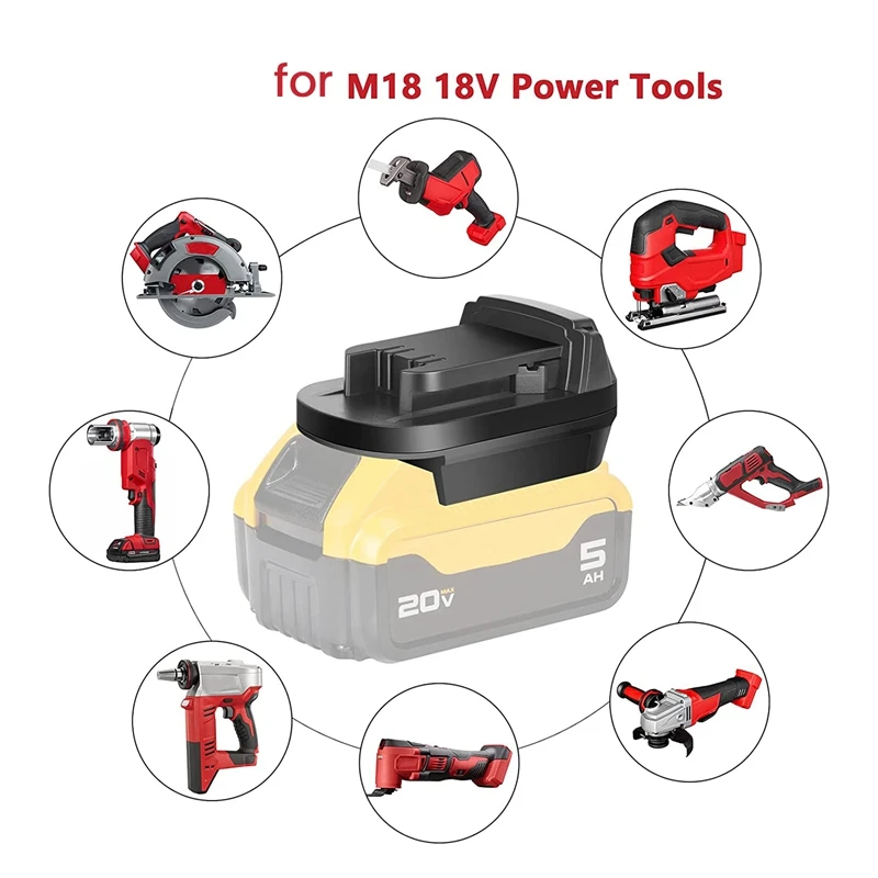 Цельный аккумуляторный преобразователь DL18ML для Dewalt в Milwauke (только адаптер