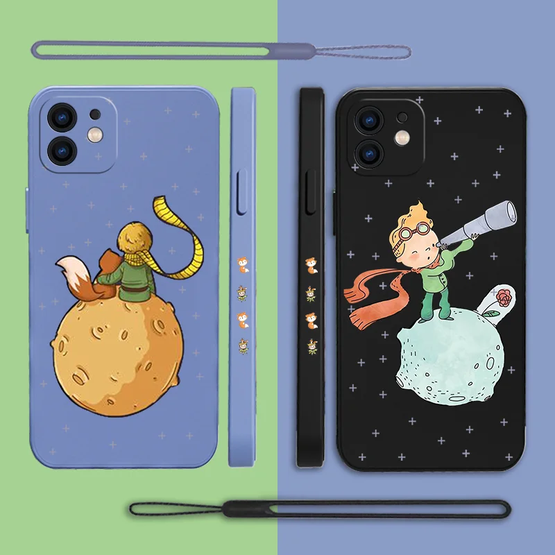 

Cartoon The Little Prince Case For Phone Case For iPhone 14 13 12 11 Pro Max Mini X XR XS MAX SE20 8 7 Silicone with Hand Strap