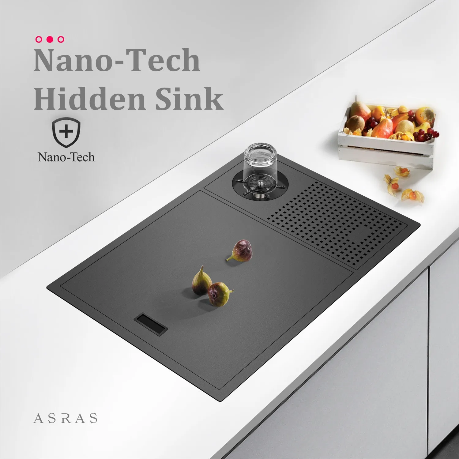 ASRAS 6545NX новая нанометровая раковина, скрытая чашка, ополаскиватель, раковины ручной работы, черные нано кухонные раковины