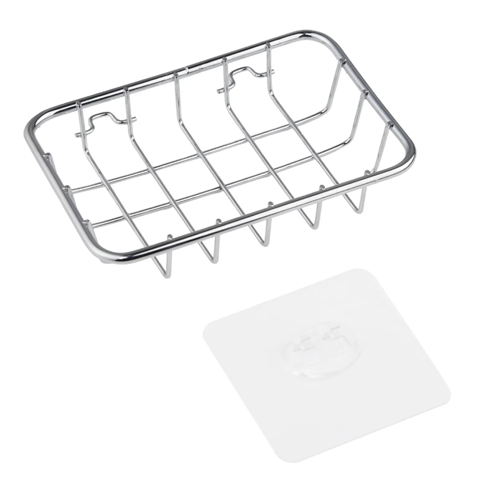 

Soap Dish Stainless Steel Anti Rust No Drilling Wall Mounted Stable Sponge Holder Kitchen Sink Bathroom Organizer Universal Home