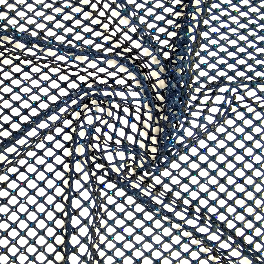 SS10 стразы на сетчатой основе тёмно-синяя ткань со стразами для шитья страз