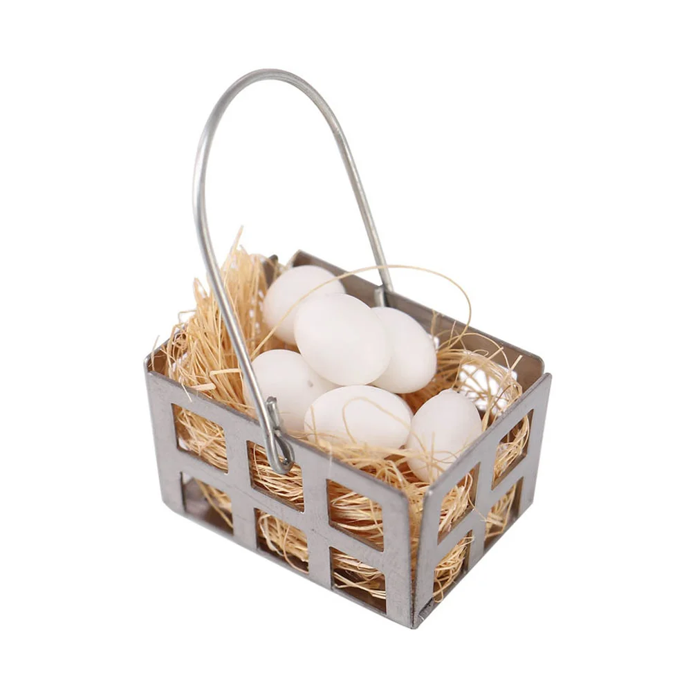 

Kids Cooking Toys Basket Decor Egg Basket Model Children Egg Toy House Ornaments Shiwan Egg Model Play Vivid Egg Basket