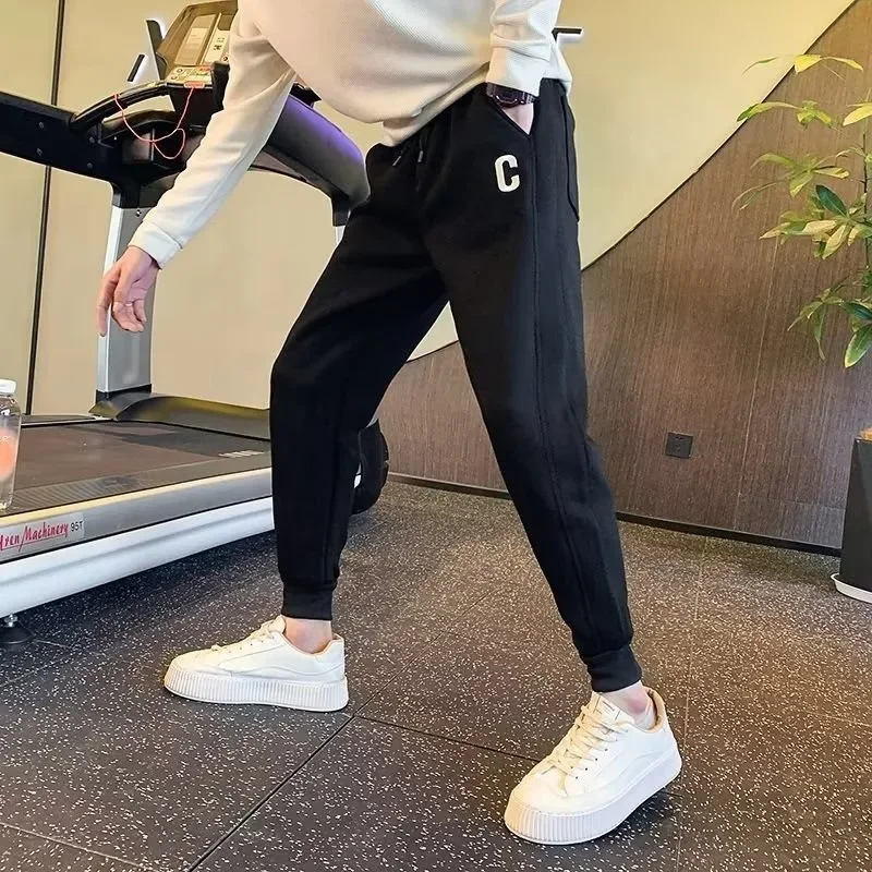 2024 мужские универсальные облегающие гладкие повседневные брюки весенне-осенние