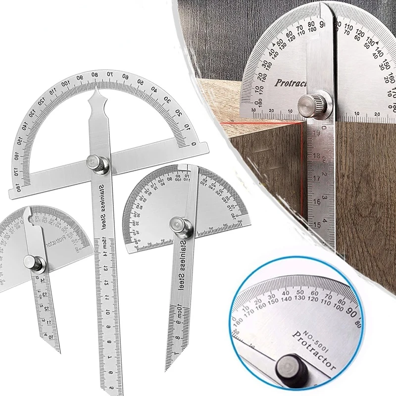 

150mm Stainless Steel 180 Protractor Angle Meter Measuring Ruler Rotary Mechanic Tool Ruler Protractor