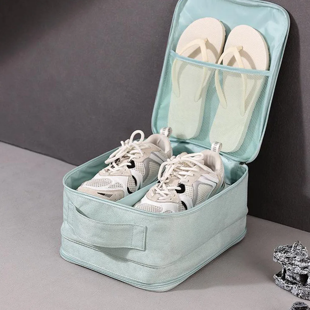 

Portable Travel Shoe Bag With Zipper High Capacity Durable Slipper Storage Bag For Home Hotel Travel