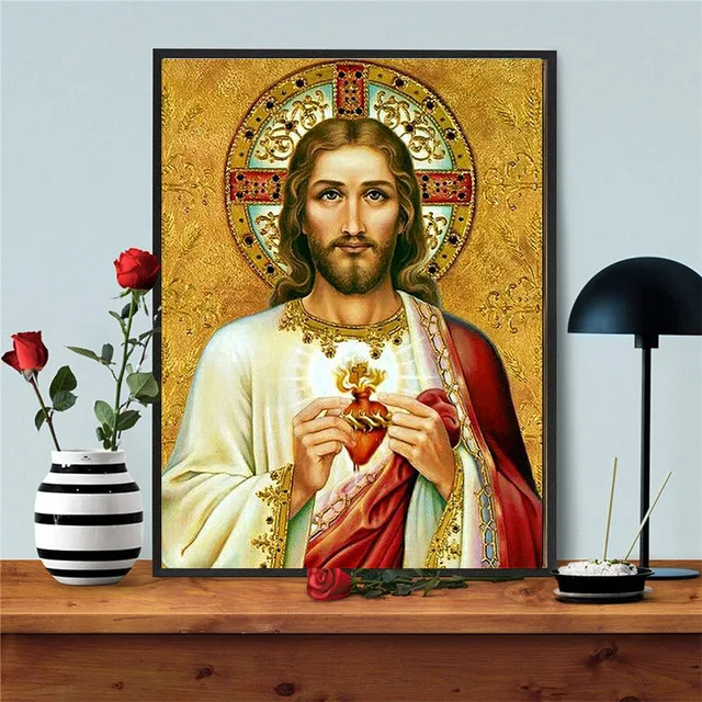 Painting Religious Leaders Mosaic 5D Full Round Diamond Embroidery Cross Stitch Kit 3