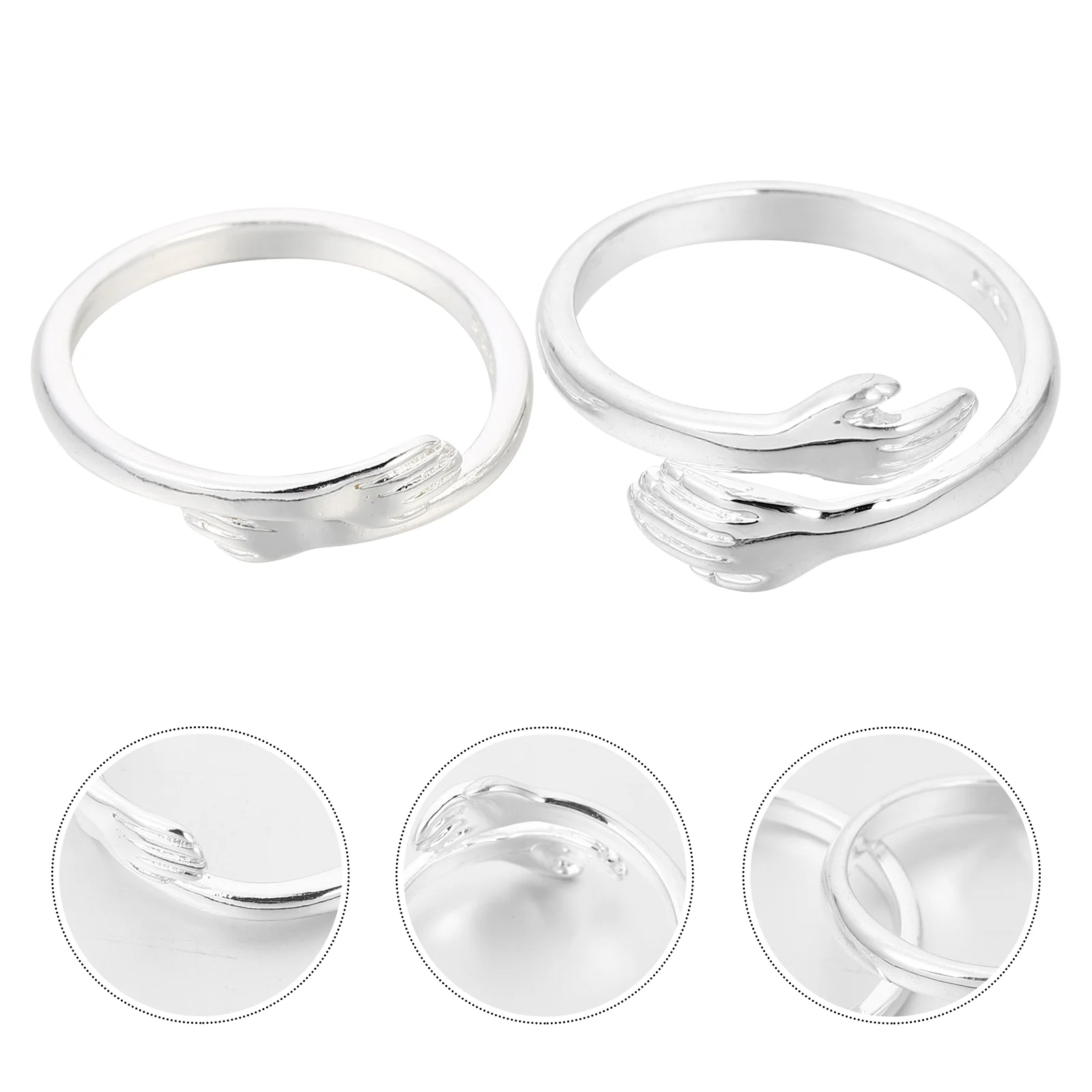 

Rings Ring Hug Finger Open Couple Lover Hand Joint Hugging Vintage Punk Accessories Jewelry Silver Costume Retro Knuckle Love