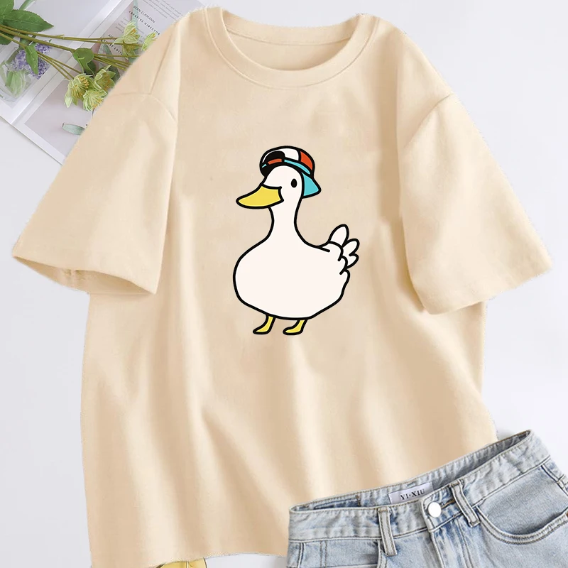 

Subaru's Dancing Duck Hololive T Shirt Feminin O Neck T Shirts for Women Women Cotton Short Sleeve Tee Shirt Aesthetic Clothing