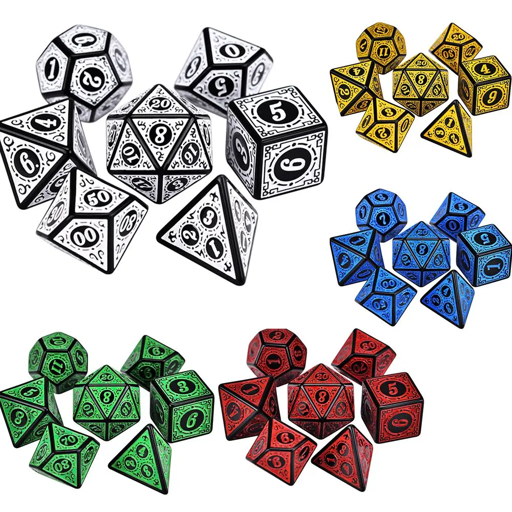 

D12 D20 Polyhedral 7-Die для TRPG DND iiблизкий набор аксессуаров для игр