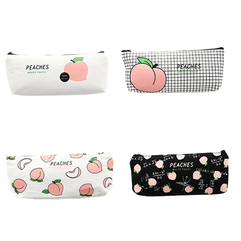 

Zipper Pencil Pouch Pen Canvas Stationary Bag for Coin Ruler Tape
