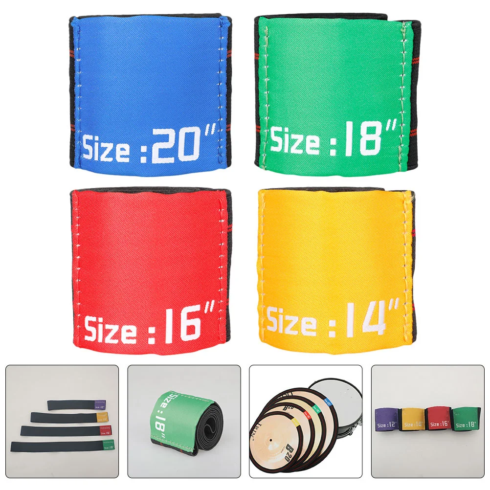 

4pcs/set Drum Practice Silencers Drum Cymbal Mute Belt Practice Silencer Dampener