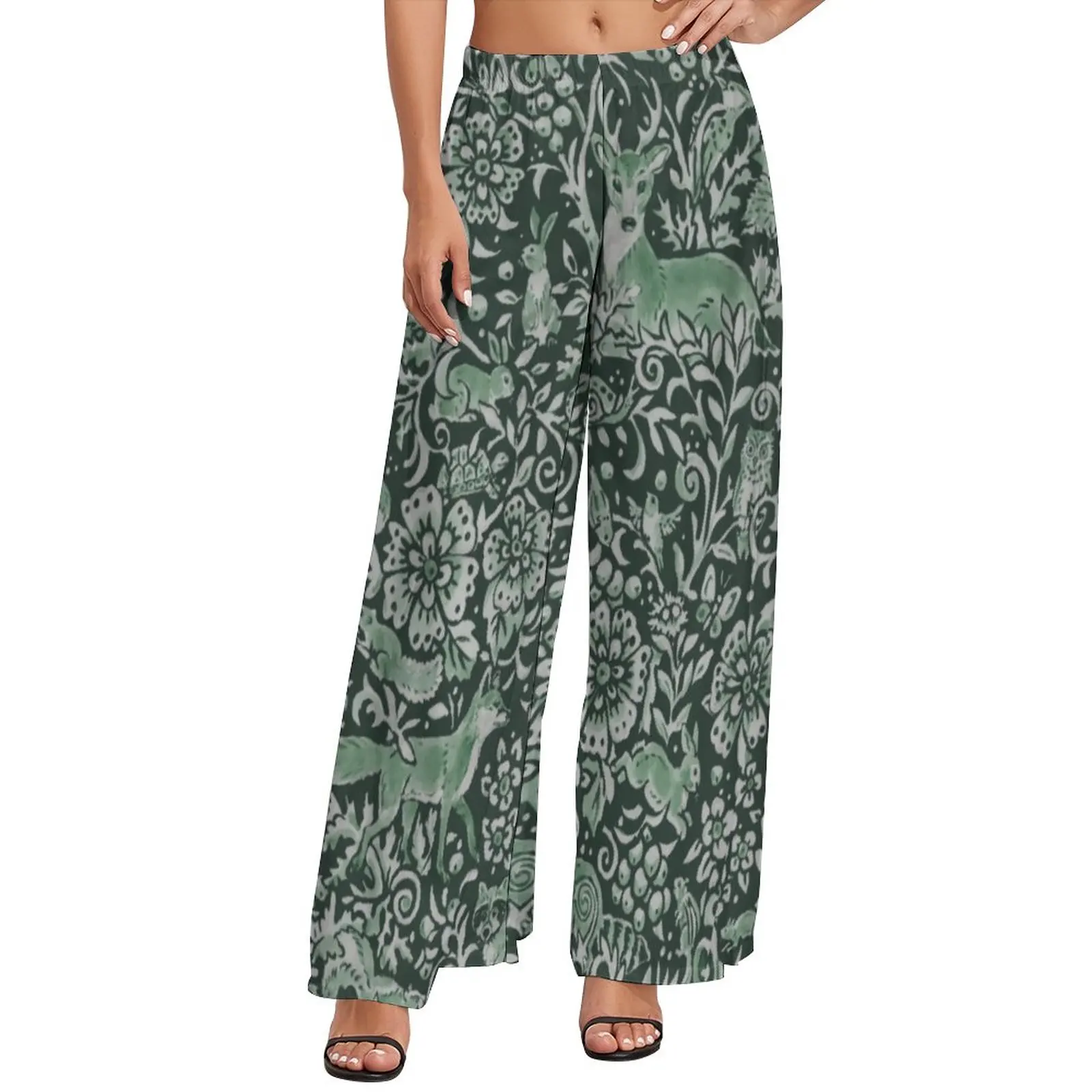 

Брюки в стиле темного леса, прямые штаны с широкими штанинами, с эластичным поясом, для дома, большие размеры 5XL 6XL