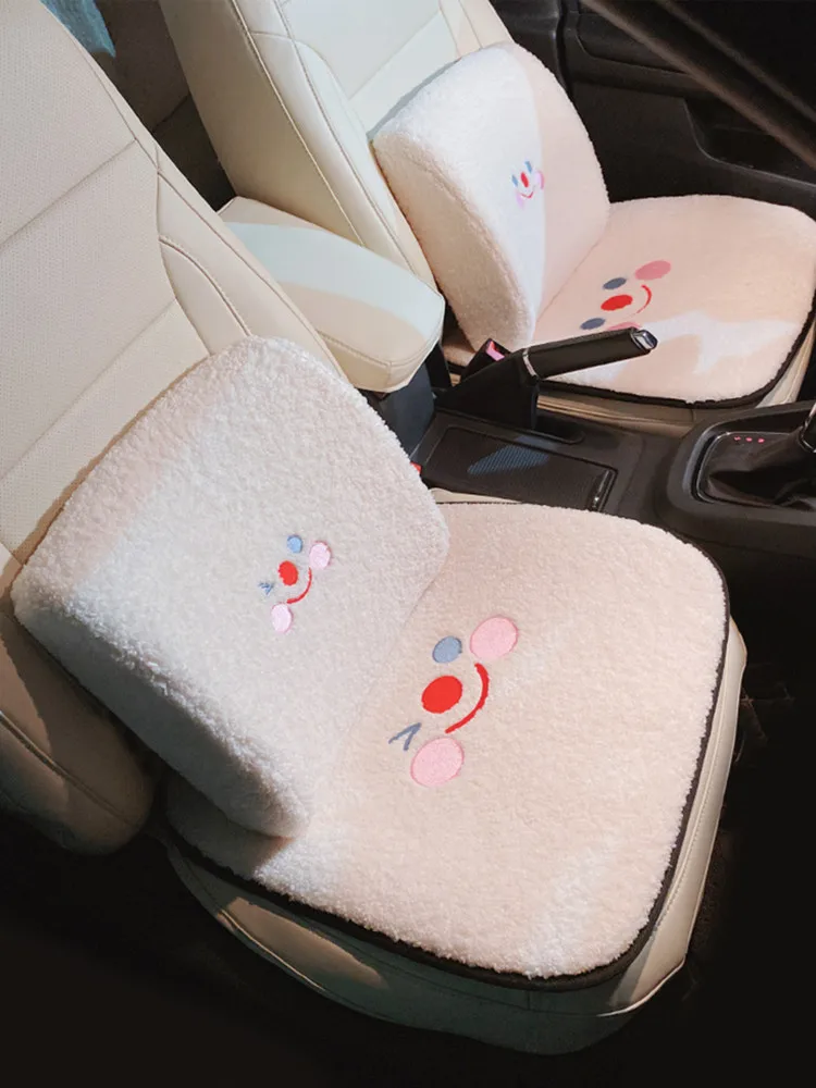 

New Arrival Lumbar Support Pillow Creative Cute Comfortable Lamb Wool Backrest Pillow Memory Foam Car Waist Pillow