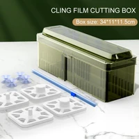 cutter food wrap dispenser aluminum foil wax paper cutter kitchen accessories plastic cling film refillable box with slide