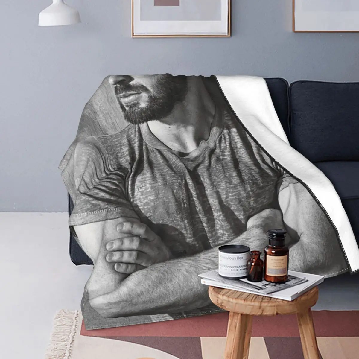 

Chris Evans Blanket Flannel Plush Textile Upholstery Director Handsome Boy Soft Blanket for Bedding Outdoor Bedspread