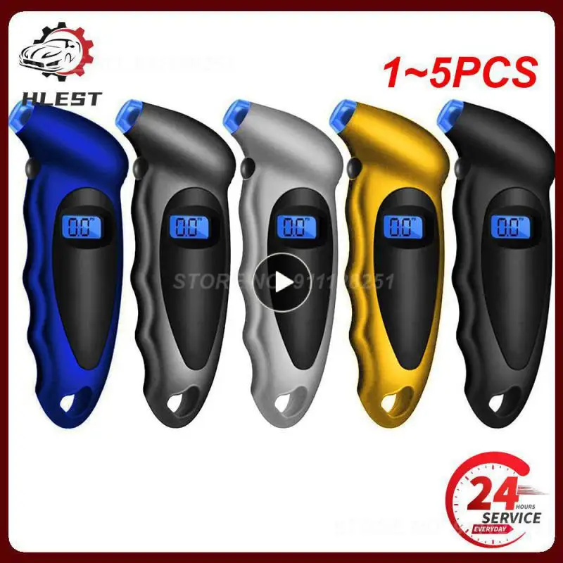 

1 ~ 5 шт., цифровой автомобильный манометр давления в шинах с ЖК-дисплеем