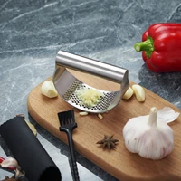 stainless steel garlic press with silicone garlic peeler tube set with beer opener cleaning brush kitchen gadgets