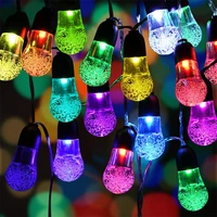 new 203050leds solar powered crystal ball globe string lights ip66 waterproof outdoor solar lights for christmas party garden