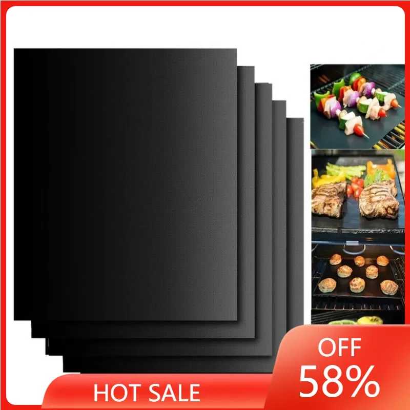 

Grill Mat Barbecue Outdoor Baking Non-stick Pad Reusable Cooking Plate 40 * 30cm for Party PTFE Gril Mat Tools Accessories